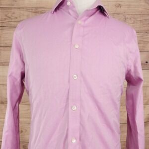 Charles Tyrwhitt Dress Shirt Mens 16.5 36/37 Slim Fit Pink Non-Iron French Cuff